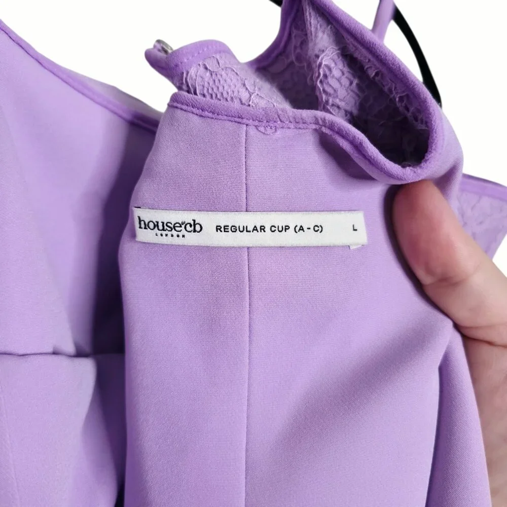 House of CB Antonina Maxi Dress Purple Orchid Lace Corset‎ Size L